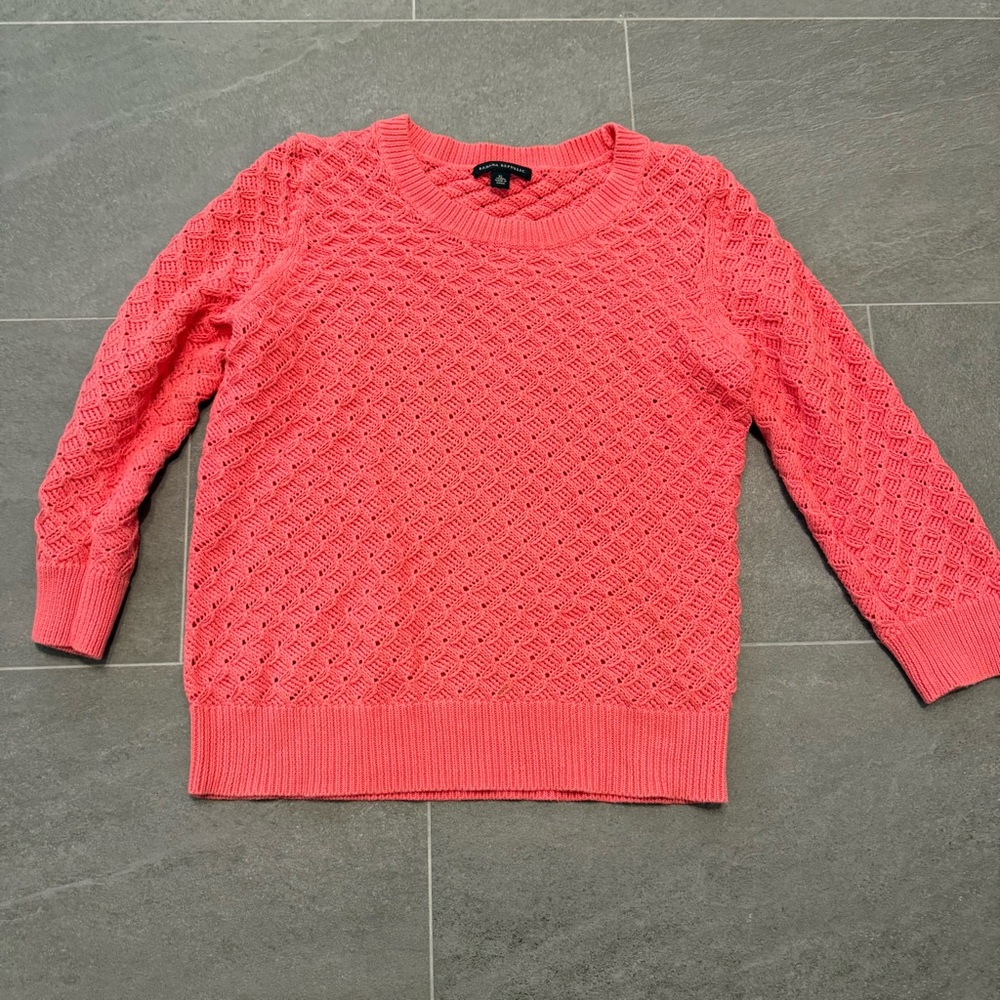 Banana Republic Pink Crew Neck Sweater with Textured Knit